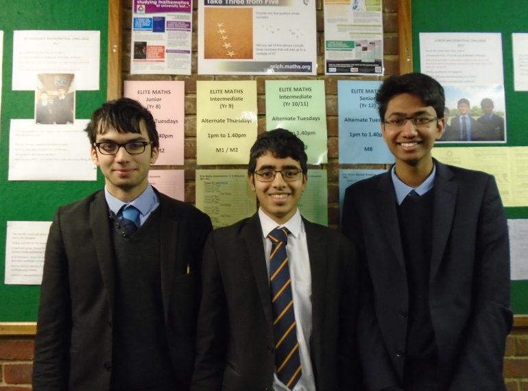 Trio through to next round of prestigious Mathematics competition