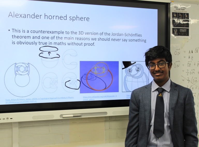 Best at the Fest: QE competition winner is among speakers at national Mathematics event for sixth-formers